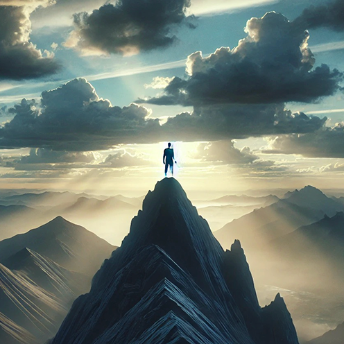 Man on mountain